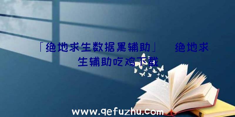 「绝地求生数据黑辅助」|绝地求生辅助吃鸡下载